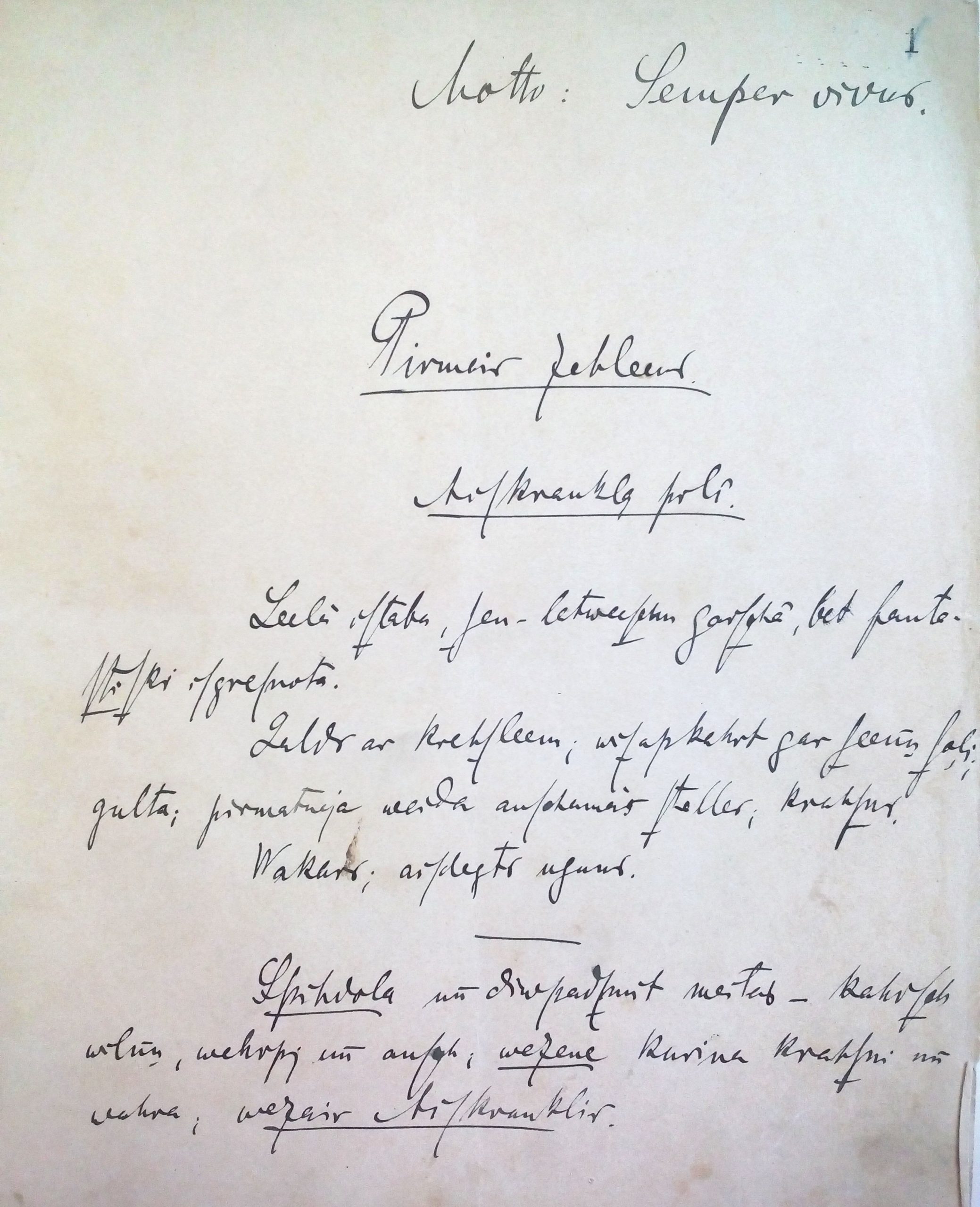 Raiņa lugas „Uguns un nakts” tīrraksts. RMM 22773