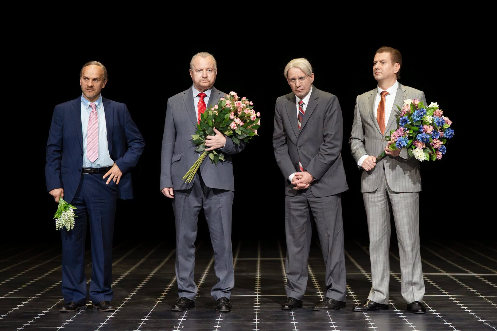 Aivars Lembergs – Lauris Dzelzītis, Andris Šķēle – Ģirts Ķesteris, Valdis Zatlers – Artūrs Skrastiņš, Ainārs Šlesers – Lauris Subatnieks // Foto – Marko Rass